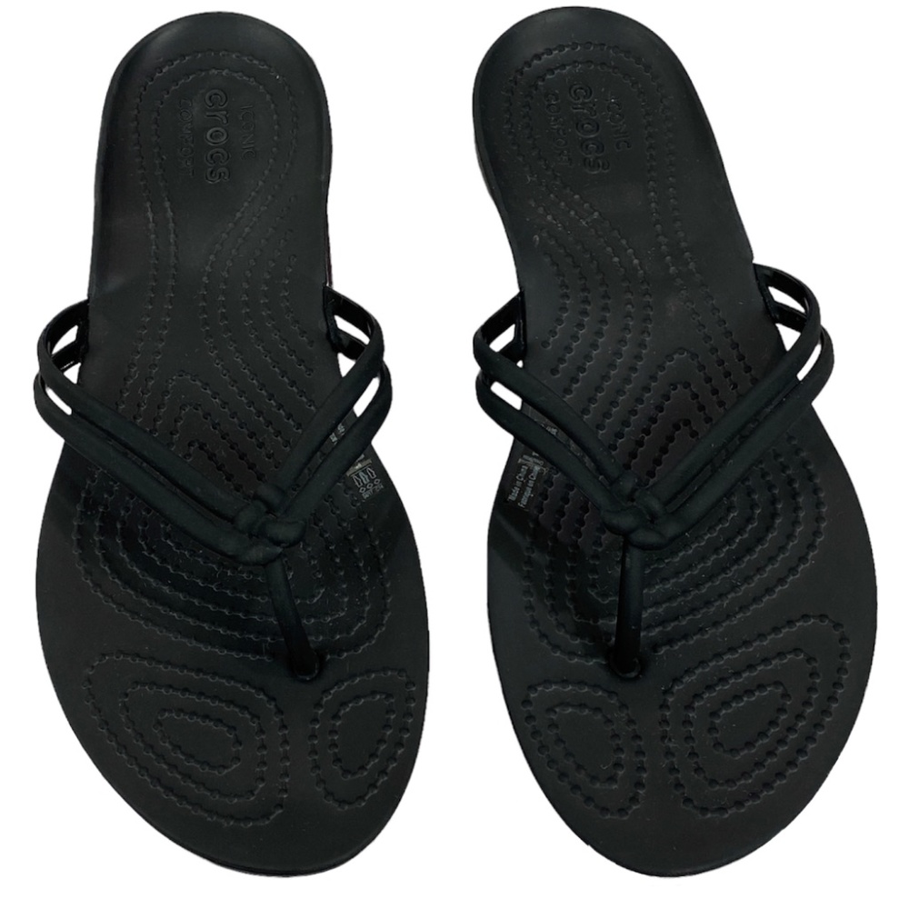 Crocs Black Isabella Flip Flops Iconic Crocs Comfort size-8